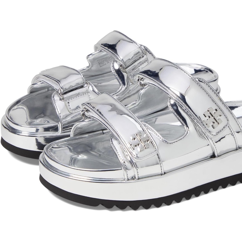 NIB Tory Burch KIRA Sport SLIDE SPARKLING GOLD